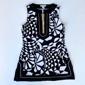 Like New-White House Black Market Black and White Geometric Dress/Tunic Size M